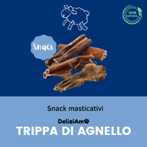 snack masticativo 100% trippa d'agnello essiccata per cane senza conservanti e senza additivi chimici di NaturiAmo