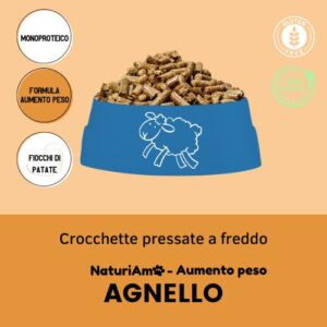 Crocchette pressate a freddo italiane monoproteiche al merluzzo con funzione aumenta peso per cani sottopeso o troppo magri